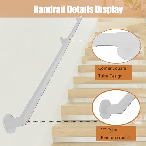 Balustrade d'escalier à montage mural en métal robuste durable