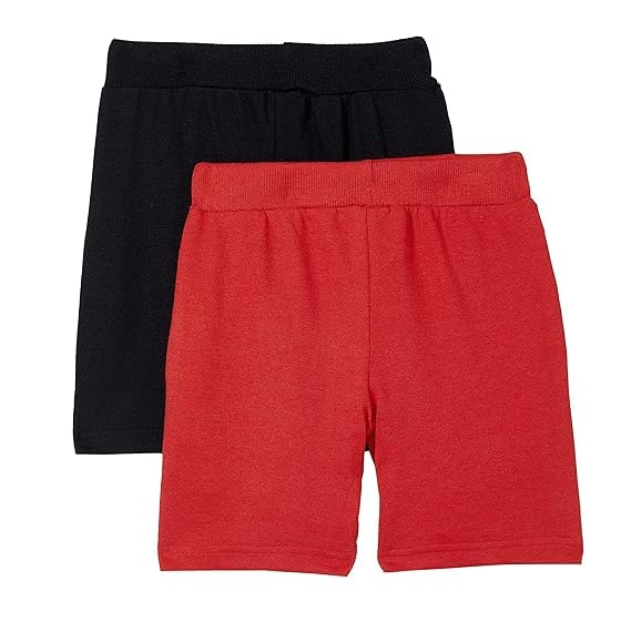 Image of Clotth Theory Boys Cotton Shorts Pack of 2 | Soft Breathable Fabric | Elastic Waist | Casual Wear Kids Comfortable Shorts