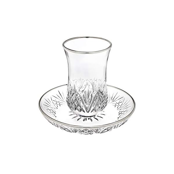 Godinger Kiddush Cup and Saucer with Platinum Edge Dublin Crystal