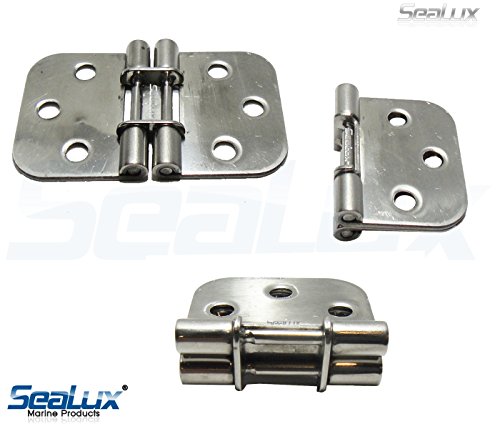 Sealux Marine 316 Stainless Steel 180 Degree Flush Mount Hatch Hinge 2-3/4" X 1-5/8" For Boat, Rvs (Pair) #TOP2