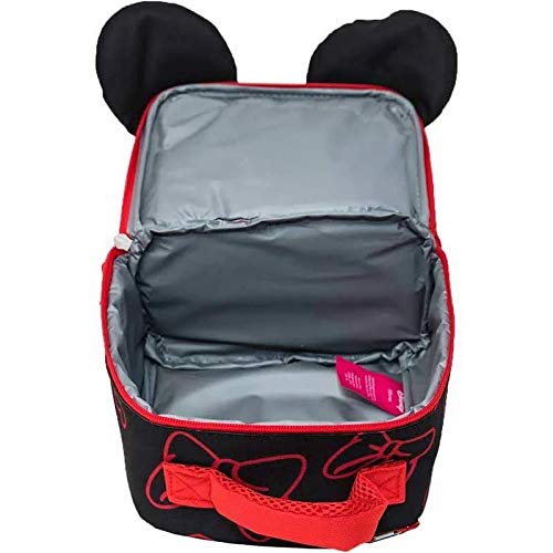 Disney Minnie Mouse Dual Compartment W/Ears & Bow Insulated Lunch Tote Red / One Size #TOP3