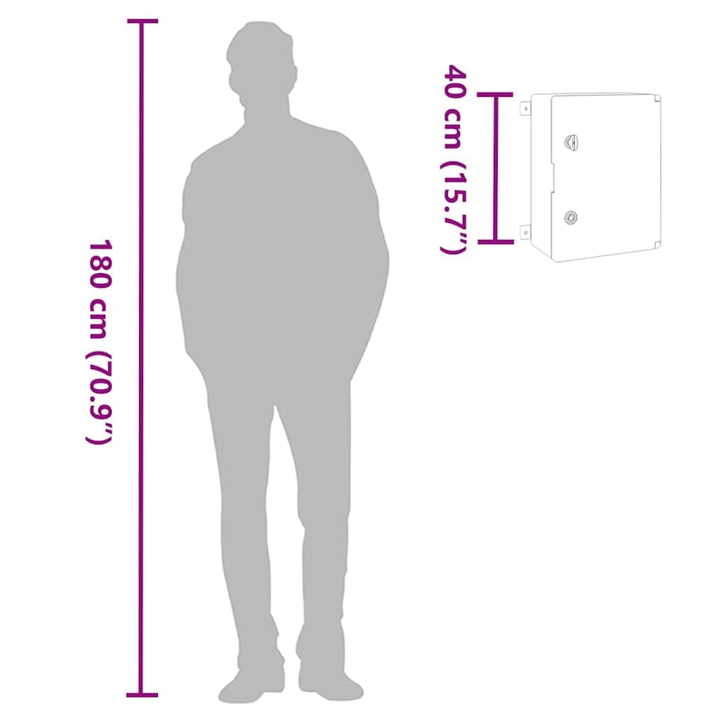 Mangloder Steuerungsschrank Grau aus ABS Kunststoff 37 x 19,5 x 40 cm für Elektroinstallation, Schaltschrank, Sicherungskasten, Verteilerdose, Feuchtraum, Wandmontage innen außen