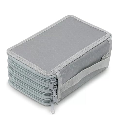 Estojo Escolar Com 4 compartimentos, Capacidade para 72 lapis,1borracha e 1 apontador. Otima Escolha para o seu dia a dia (Cinza)