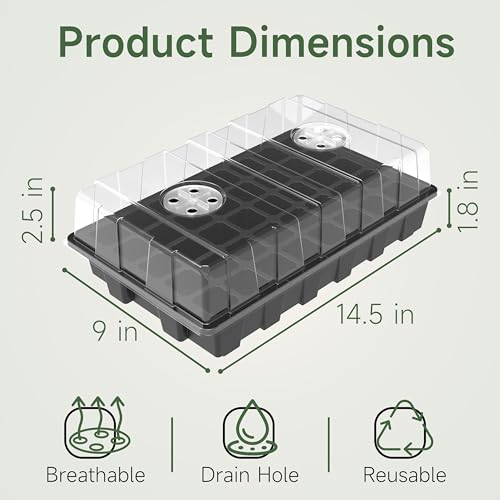 Gardzen 5-Set Seed Starter Tray Kits, Durable Plant Germination Trays with Humidity Vented Domes and Bases, Ideal for Seed Starting, Indoor Gardening, and Greenhouse (Total 200 Cells) - Image 3