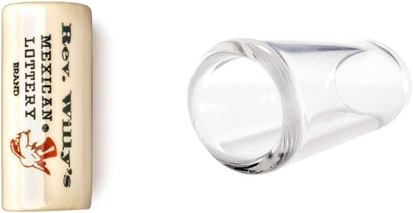 JIM DUNLOP RWS12 Billy Gibbons Mojo Guitar Slide, Porcelain, Large and Ernie Ball Glass Slide, Medium (P04228)