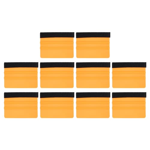 sourcing map 10pcs Vinyl Squeegee Felt Edge 4 Squeegee Felt Fabric Decal Vinyl Scraper Car Wallpaper Smoothing Tools Window Privacy Film Glass Tint Squeegee Installation, Yellow