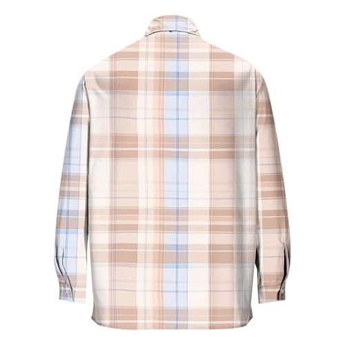Mens Button Down Shirts Trendy 2025 Fall Regular Fit Long Sleeve Plaid Casual Lightweight Shirt Jacket with Pocket2