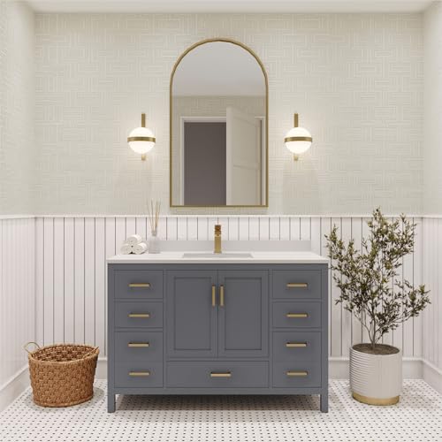 Ayna Decors Rooh 48 in Charcoal Grey Bathroom Vanity Set