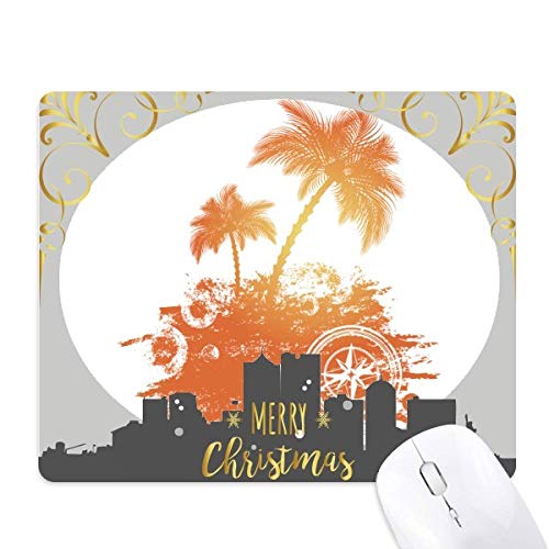 Tapis de souris cocotier beach plan illustration la nuit de noël en caoutchouc