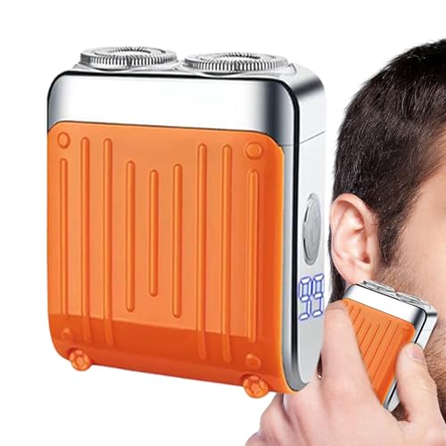 Rasoio Elettrico Viso Uomo | Rasoio Corpo con Display Digitale Magnetico | Doppio Anello Ricarica Rapida Rasoio Elettrico Uso Umido e Asciutto Viaggio Casa Auto Regalo