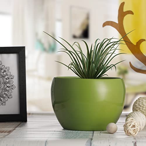 Image of Rust Free Home Decor Table Top Indoor Metal Pots Planters for Flowers Plants(Green)