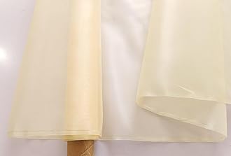 100cm*114cm Mulberry Silk Organza Fabric Tecido Fashion Wedding Dress Evening Gown Silk Fabric Lining Material Gauze Veil Tulle (Beige Gold)