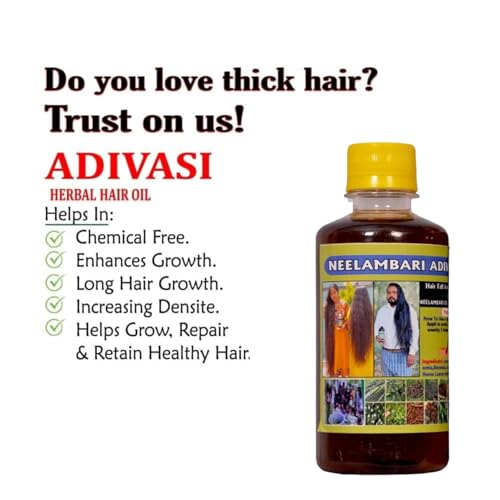 Image of Adivasi Neelambari Herbal Hair Growth Oil 250 ML | Hair Fall Control | Dandruff Treatment | 100% Ayurvedic Herbs Hair Care Oil