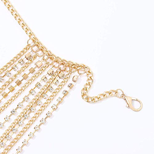 Brishow Crystal Body Chains Rhinestone Layered Waist Chain Beach Bikini Fashion Body Jewelry Accessories For Women And Girls (Gold) #TOP3