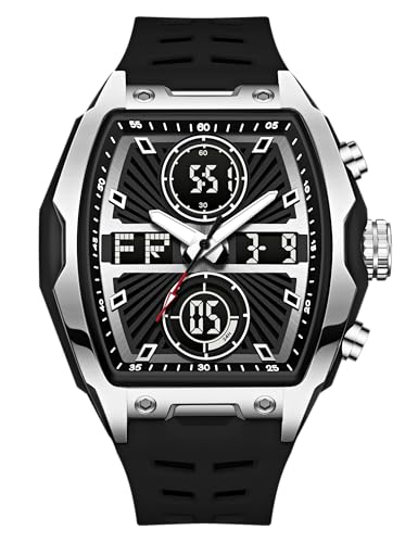 Image of V2A Impact-KUBIX 5410 Analog-Digital Watch for Men | Trendy Tonneau Shape | Bold Fashion Performance Watch with 3 Time Zones, Countdown, 50M Water Resistance, Alarm & Stopwatch