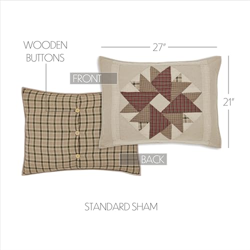 VHC-Brands-Cider-Mill-Standard-Patchwork-Sham-Tan-Red-21×27 VHC Brands Cider Mill Standard Patchwork Sham Tan Red 21×27