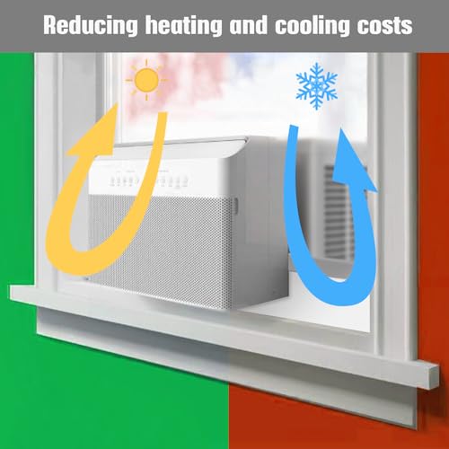 Image of Insulation Foam Block 2 Pack, for U-Shape Window Air Conditioner Units with Foam Strip, Stop Cold Drafts Air Leak, Compatible with Midea and Danby Insulation Panels Window Seal Kit, White