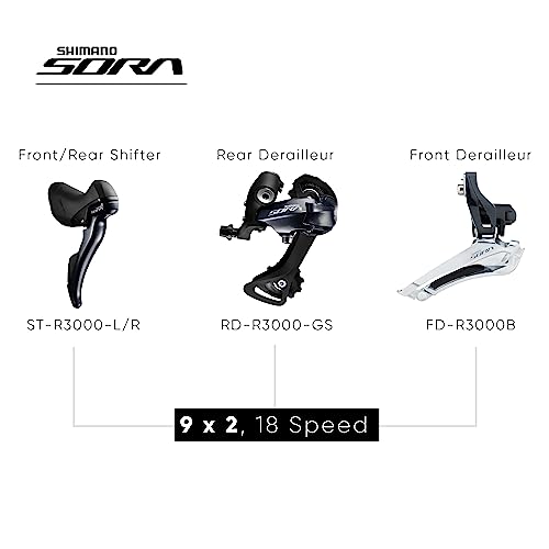 Image of Battalion R25 Windbreaker 01, 700C Road Bicycle, 9x2 18 Speed, Shimano Sora, Carbon Fiber Fork (Small, Green)