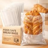 Marspark 2000 Pcs High Density Saddle Bags 6.5 Inch x 7 Inch Disposable Fold Top Sandwich Bags HDPE Portion Deli Food Storage with Perforation Flip-top Closure for Packaging Cheese Bakery Deli Takeout
