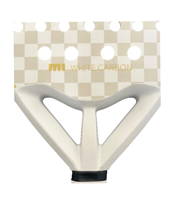 Racchetta da Padel M1 Pro, Carbonio White 12K, Manico Lungo 13 cm, Bilanciamento Alto