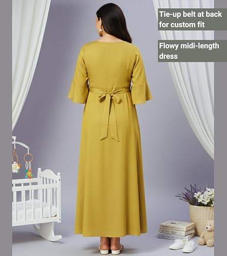 Image of DUMMY SHAPE Pregnancy Dresses for Women Cotton | Floral Anarkali Flare Kurta with Dual Nursing Zippers | Pregnancy & Breastfeeding | Feeding Kurtis | Baby Shower | Gifts for Pregnant Woman