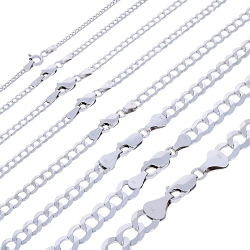 Nuragold 14k white gold Cuban curb chain 4mm