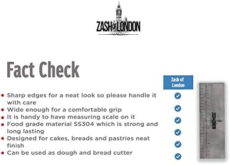 Zash Of London® Cake Scraper Metal Cake Scraper Buttercream Smoother Cake Icing Smoother X-Tall (10 inches/25.4 cm) Cake Smoother Cake Scraper Butter Icing Smoother Tool Cake