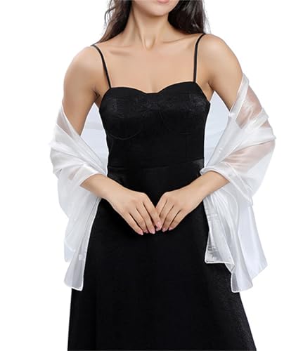 Obosoyo Shawl Sheer Bridal Wrap Bridesmaids Formal Events Semi-Transparent Draping Scarf Airy Cover-Up Summer Prom3