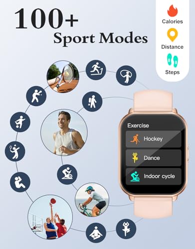 RUIMEN Montre Connectée Femme Appel Bluetooth Lecteur de Musique Montre Sport Smartwatch pour Android iOS Podometre Cardiofrequencemetre Oxymetre Montre Telephone Etanche IP68 Cycle Menstruel Rose – vue 3