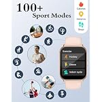 RUIMEN Montre Connectée Femme Appel Bluetooth Lecteur de Musique Montre Sport Smartwatch pour Android iOS Podometre Cardiofrequencemetre Oxymetre Montre Telephone Etanche IP68 Cycle Menstruel Rose | Smartwatch pour iPhone/Android, moniteur de fréquence cardiaque/sommeil, compteur de calories, montre numérique étanche