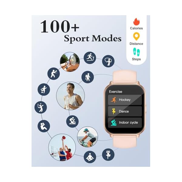RUIMEN Montre Connectée Femme Appel Bluetooth Lecteur de Musique Montre Sport Smartwatch pour Android iOS Podometre Cardiofrequencemetre Oxymetre Montre Telephone Etanche IP68 Cycle Menstruel Rose | Smartwatch pour iPhone/Android, moniteur de fréquence cardiaque/sommeil, compteur de calories, montre numérique étanche