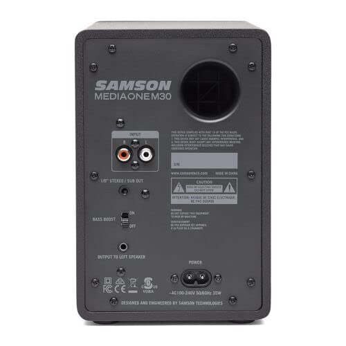 Samson Monitores de estúdio MediaOne M30 de 3 polegadas - par, preto