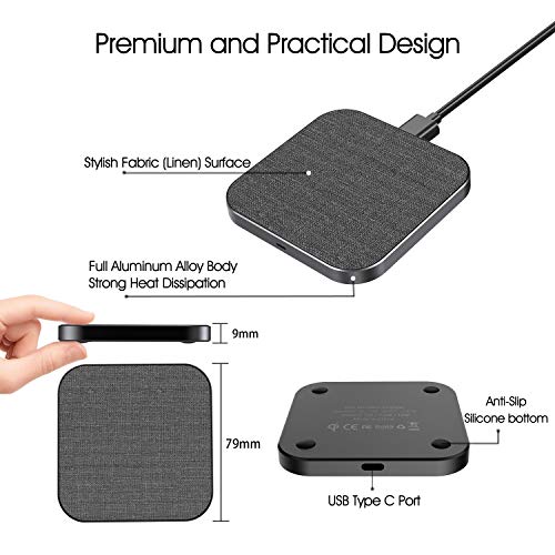 Wefunix 15W Fast Wireless Charger Induktive Ladestation USB C+QC 3.0 Adaptor Qi Kompatibel mit LG iPhone 15 14 13 12 11 XS XR X SE 8 Samsung Galaxy Z Flip S24 S23 S22 S21 S20 Note 20/10 Huawei P40 Pro – Bild 5