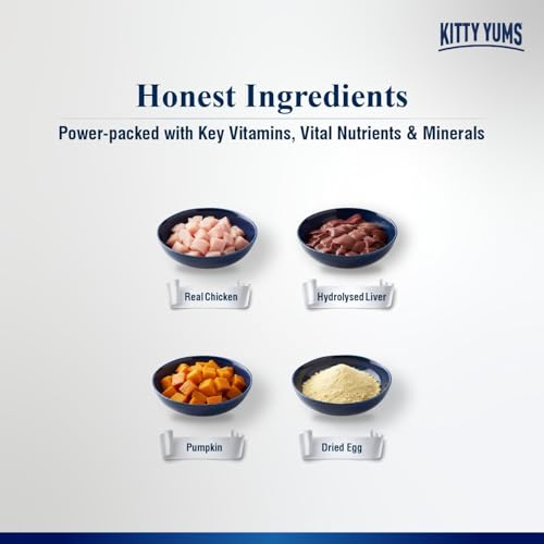 Image of Kitty Yums Adult Cat Wet Mousse 80g | Chicken | Rich in Protein | Promotes Hydration & Easy to Digest | Grain Free | No Artificial Flavours | Packed with Essential Vitamins & Antioxidants