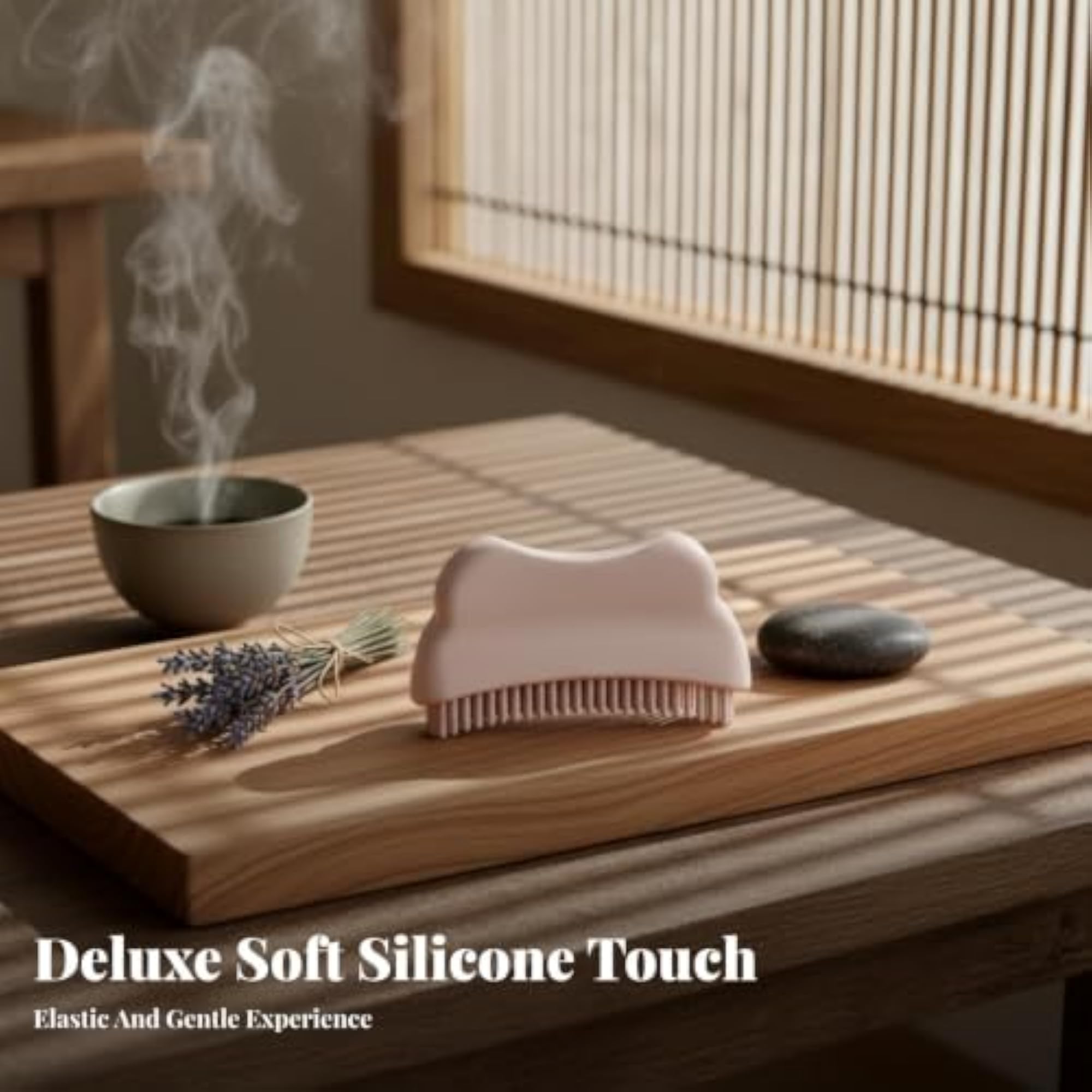 Curved-Shaped Silicone Facial Brush for Cleansing