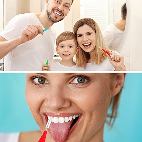 Image of Patelai 50 Counts Braces Brush for Cleaner Interdental Brush Toothpick Dental Tooth Flossing Head Oral Dental Hygiene Flosser Toothpick Cleaners Tooth Cleaning Tool(Red, White, Green, Light Blue)