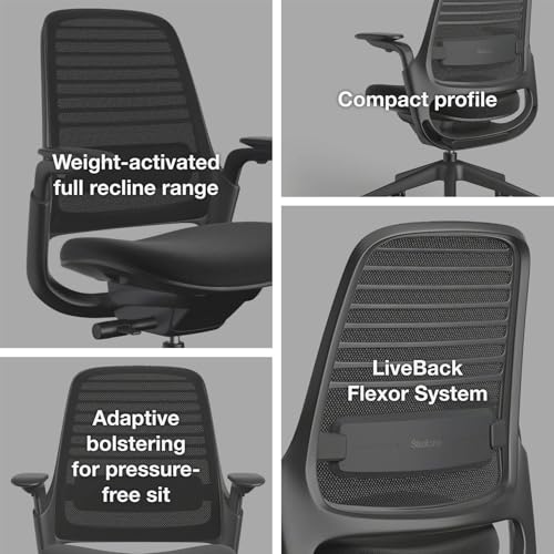 Image of Steelcase Series 1 Ergonomic Office Chair, Carpet Floors, Scarlet