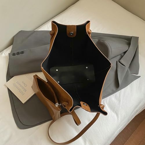Image of Slouchy Suede Tote Bag Women Crossbody Hobo Shoulder Purses Travel Handbags