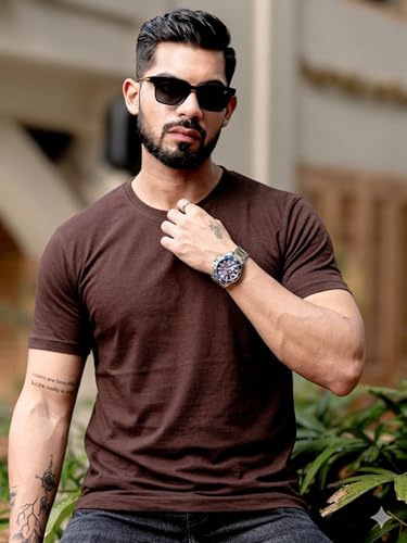 Image of RodZen 100% Pure Cotton Round Neck Regular Fit Plain Solid Half Sleeve T-Shirt Combo for Men & Boys (Pack of 2,3,4 Available in Size S to 2XL)