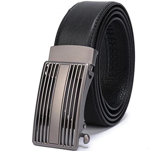 Ceinture en cuir luxe pour hommes à boucle automatique et longueur ajustable 160cm