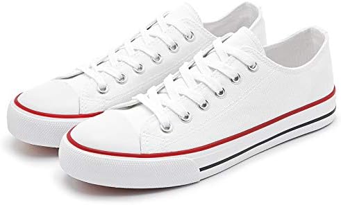 Women's Slip on Sneakers Walking Shoes Casual Girls Canvas Fashion Sneakers(White.US9)