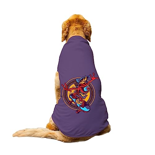 Image of Dog T-Shirt Cali Skater Printed Round Neck Sleeveless Tank /Tee Comfort, Breathable, Lightweight Dog Clothes /Apparel for Small /Medium and Big Dogs Breeds.(Purple /XXS)