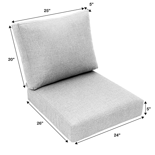 Eddie Bauer Home Deep Seating Outdoor Lounge Cushion, Knife Edge, 24" X 26" X 5", Canvas Natural