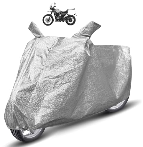 Image of Auto Hub Waterproof Bike Cover Compatible with RE Himalayan Dustproof, UV Protection Two Wheeler Bike Himalayan Cover - Metallic Silver