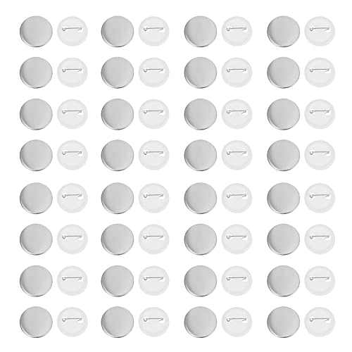 Badges DIY en plastique argenté Hemobllo | Lot de 100 vierges pour photos