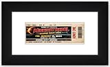 Poster Palooza Ticket Stub Display Frame Matte Black on White Mat for 5.5x2 Concert Game Event Ticket | USA Made