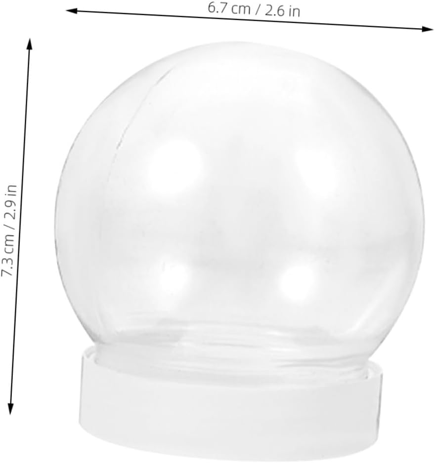 DOITOOL Clear Plastic Water Globe DIY Kit 36 Pack 2.63 Inch Diameter Empty Snow Globes for Christmas Crafts Making and Home Decoration