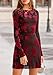 PRETTYGARDEN Women's 2026 Fall Fashion Floral Long Sleeve Mini Dress Mesh Bodycon Short Party Date Night Going Out Dresses (Floral Black Red,X-Large)