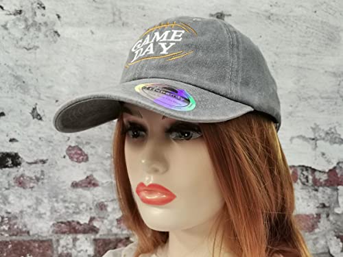 Game Day Baseball Hat For Men Women Boy, Washed Grey Adjustable Embroidery Dad Hats, Embroidered Snapback Hat Unisex #TOP5