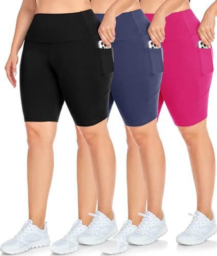 Image of NEW YOUNG Capri Leggings with Pockets for Women High Waisted Workout Leggings Tummy Control Yoga Pants